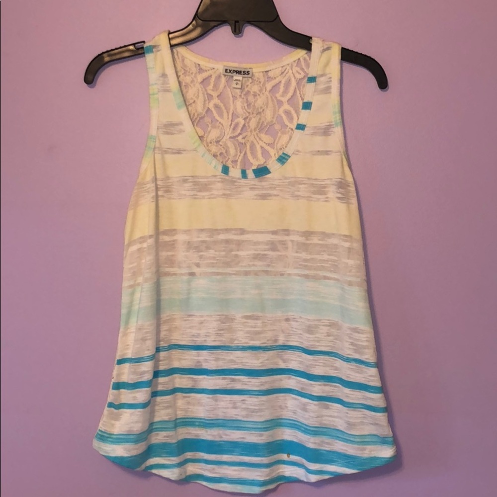 Express Lace Back Tank Top Small